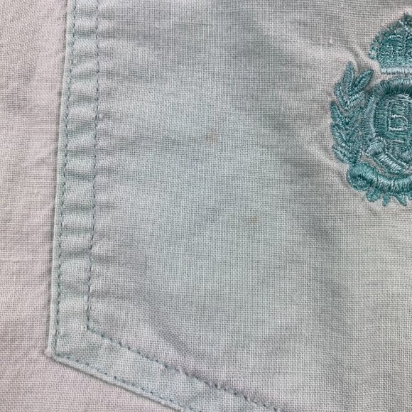 Vintage Polo Shirt Men Large L Green BELLISSIMO Button Up 80s 100% Cotton Casual - Picture 9 of 12